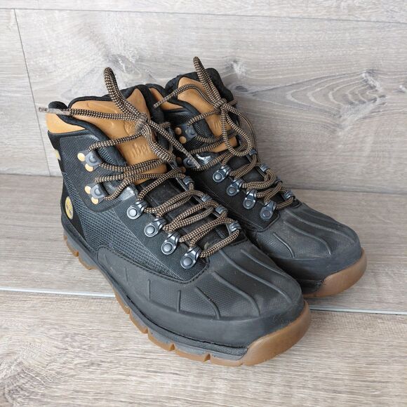 Timberland Euro Hiker Boot Men 8.5 Black Wheat Shell Toe Jacquard Outdoor Hiking main image 4